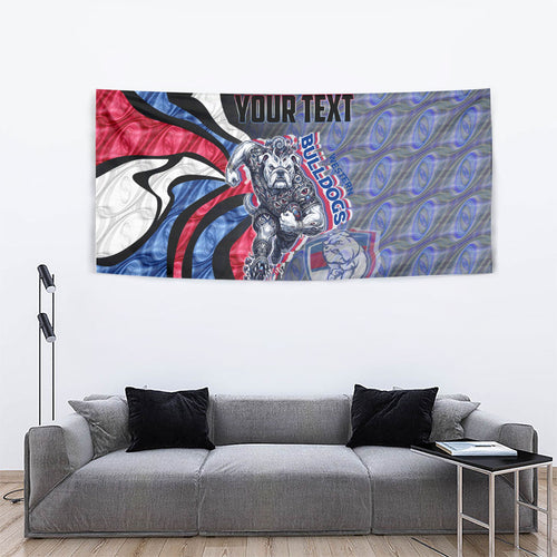 Personalised Western Bulldogs Tapestry Trippy Psychedelic Abstract Art Mascot Football Fans