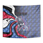 Personalised Western Bulldogs Tapestry Trippy Psychedelic Abstract Art Mascot Football Fans