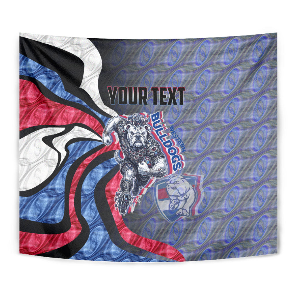 Personalised Western Bulldogs Tapestry Trippy Psychedelic Abstract Art Mascot Football Fans