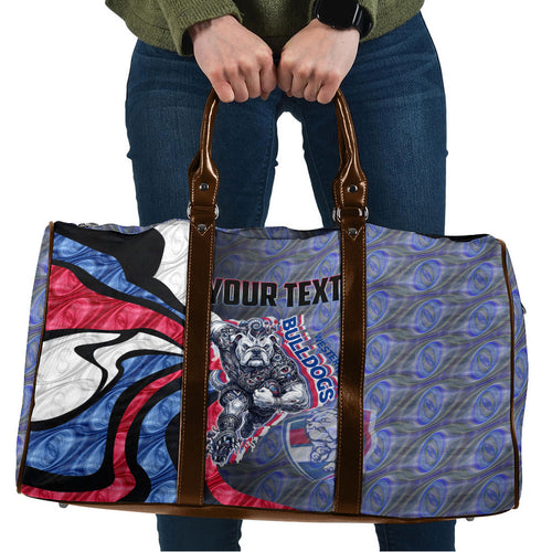 Personalised Western Bulldogs Travel Bag Trippy Psychedelic Abstract Art Mascot Football Fans