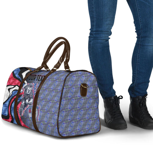 Personalised Western Bulldogs Travel Bag Trippy Psychedelic Abstract Art Mascot Football Fans