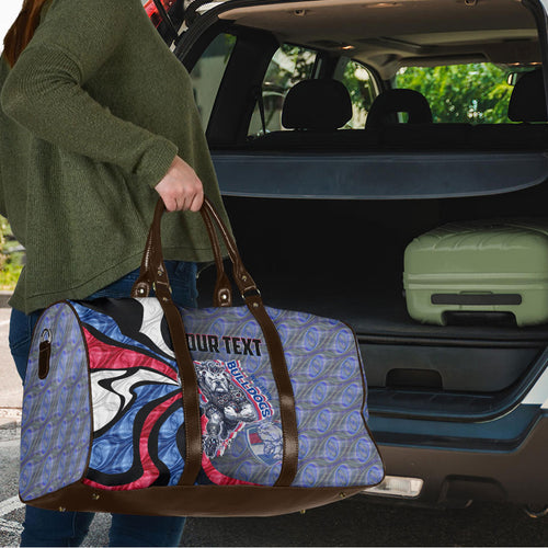 Personalised Western Bulldogs Travel Bag Trippy Psychedelic Abstract Art Mascot Football Fans