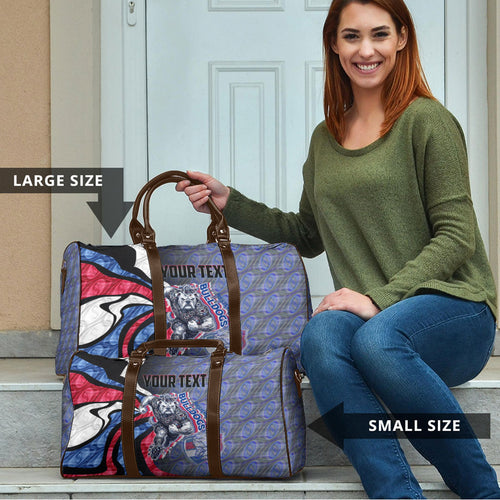 Personalised Western Bulldogs Travel Bag Trippy Psychedelic Abstract Art Mascot Football Fans
