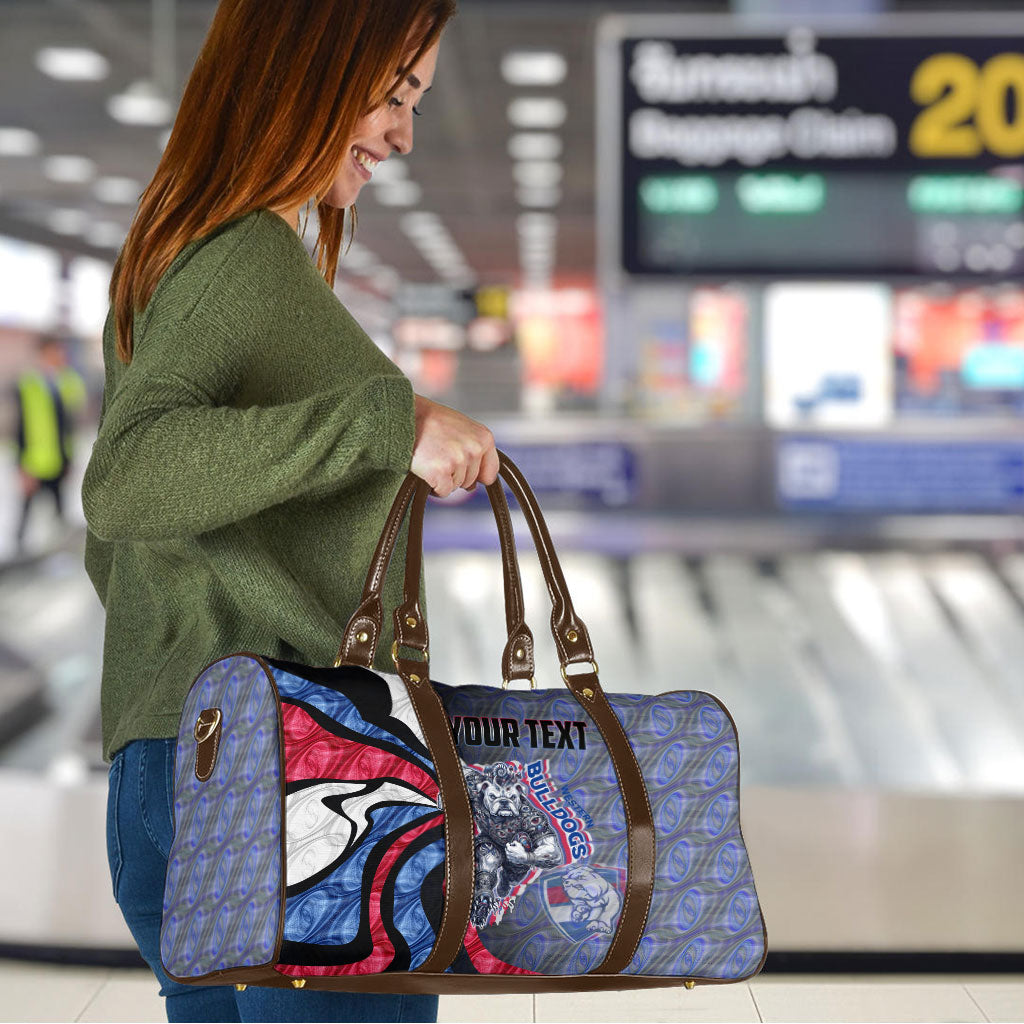Personalised Western Bulldogs Travel Bag Trippy Psychedelic Abstract Art Mascot Football Fans
