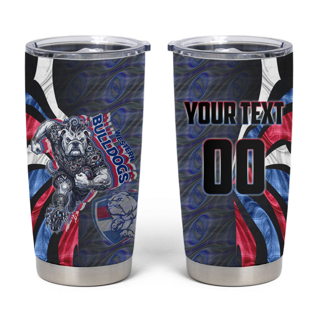 Personalised Western Bulldogs Tumbler Cup Trippy Psychedelic Abstract Art Mascot Football Fans