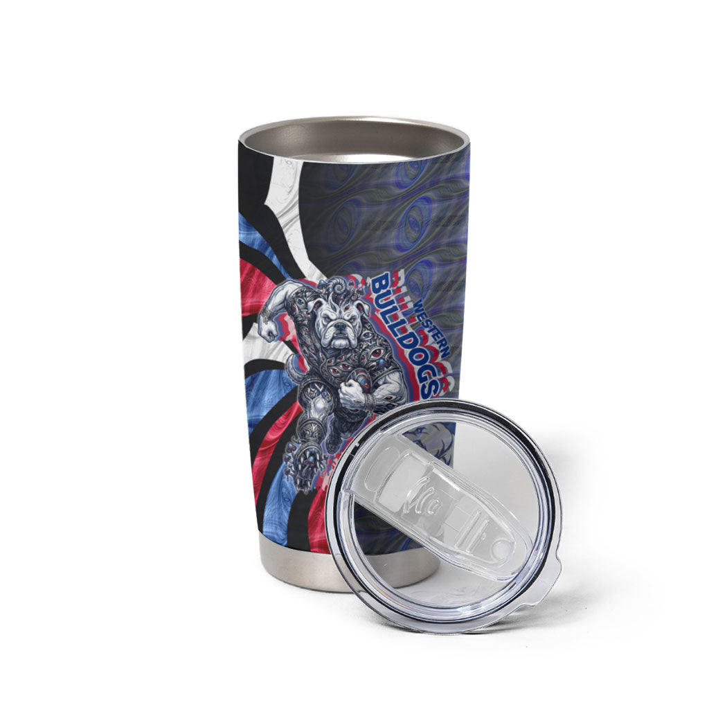 Personalised Western Bulldogs Tumbler Cup Trippy Psychedelic Abstract Art Mascot Football Fans