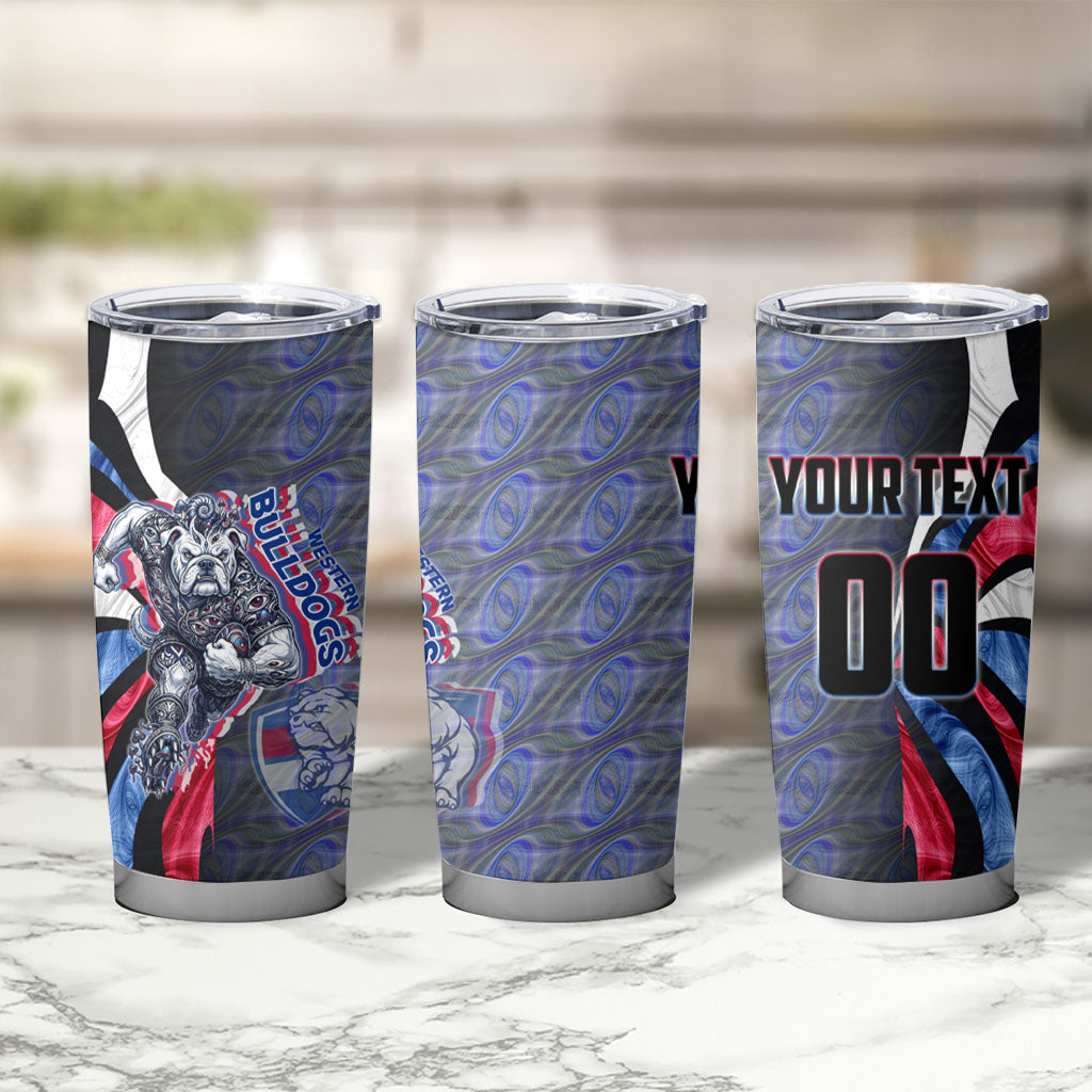 Personalised Western Bulldogs Tumbler Cup Trippy Psychedelic Abstract Art Mascot Football Fans