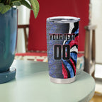 Personalised Western Bulldogs Tumbler Cup Trippy Psychedelic Abstract Art Mascot Football Fans