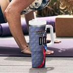 Personalised Western Bulldogs Tumbler With Handle Trippy Psychedelic Abstract Art Mascot Football Fans