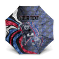 Personalised Western Bulldogs Umbrella Trippy Psychedelic Abstract Art Mascot Football Fans