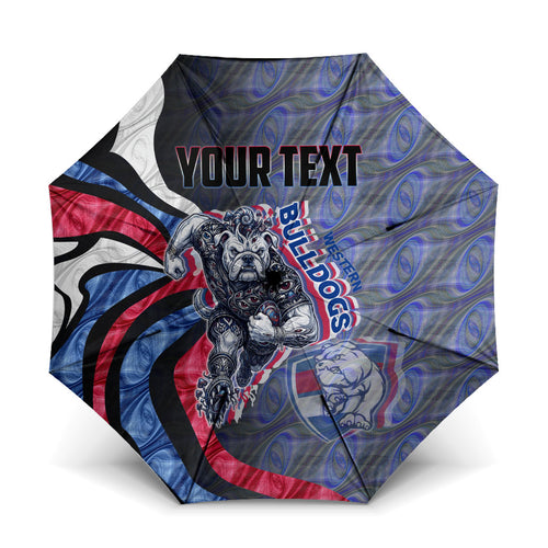 Personalised Western Bulldogs Umbrella Trippy Psychedelic Abstract Art Mascot Football Fans