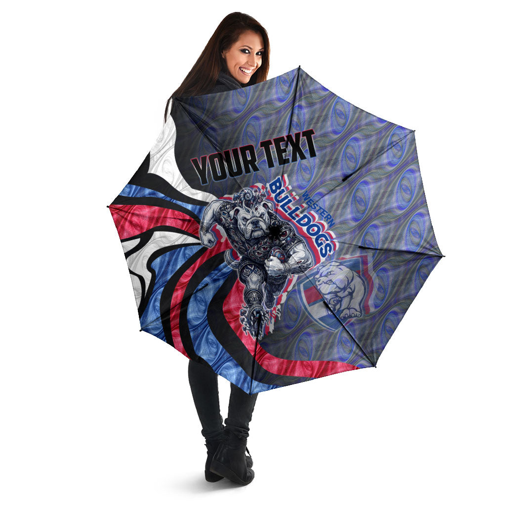 Personalised Western Bulldogs Umbrella Trippy Psychedelic Abstract Art Mascot Football Fans