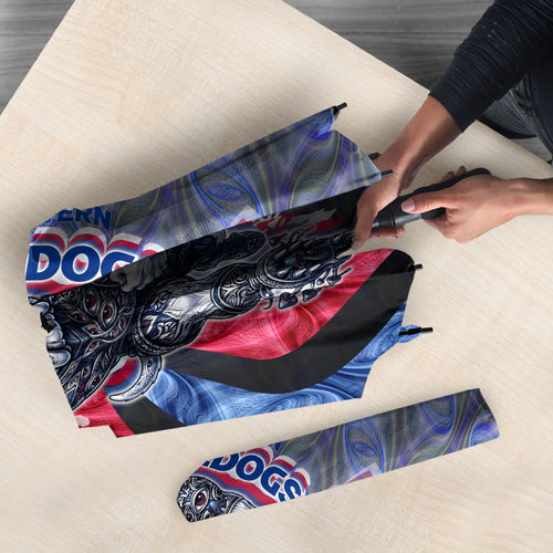 Personalised Western Bulldogs Umbrella Trippy Psychedelic Abstract Art Mascot Football Fans