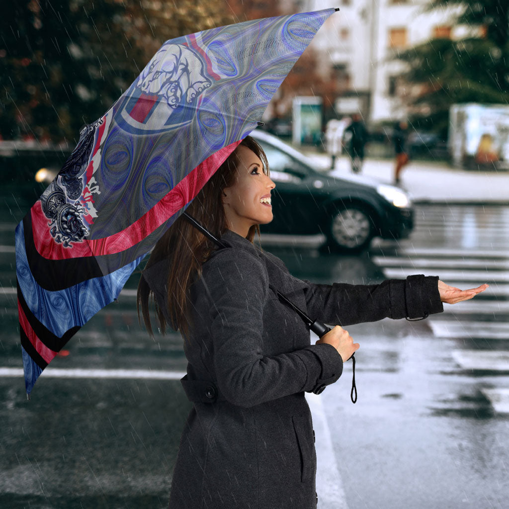 Personalised Western Bulldogs Umbrella Trippy Psychedelic Abstract Art Mascot Football Fans