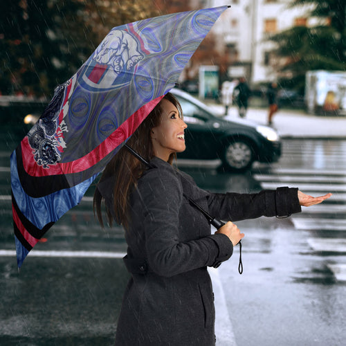 Personalised Western Bulldogs Umbrella Trippy Psychedelic Abstract Art Mascot Football Fans