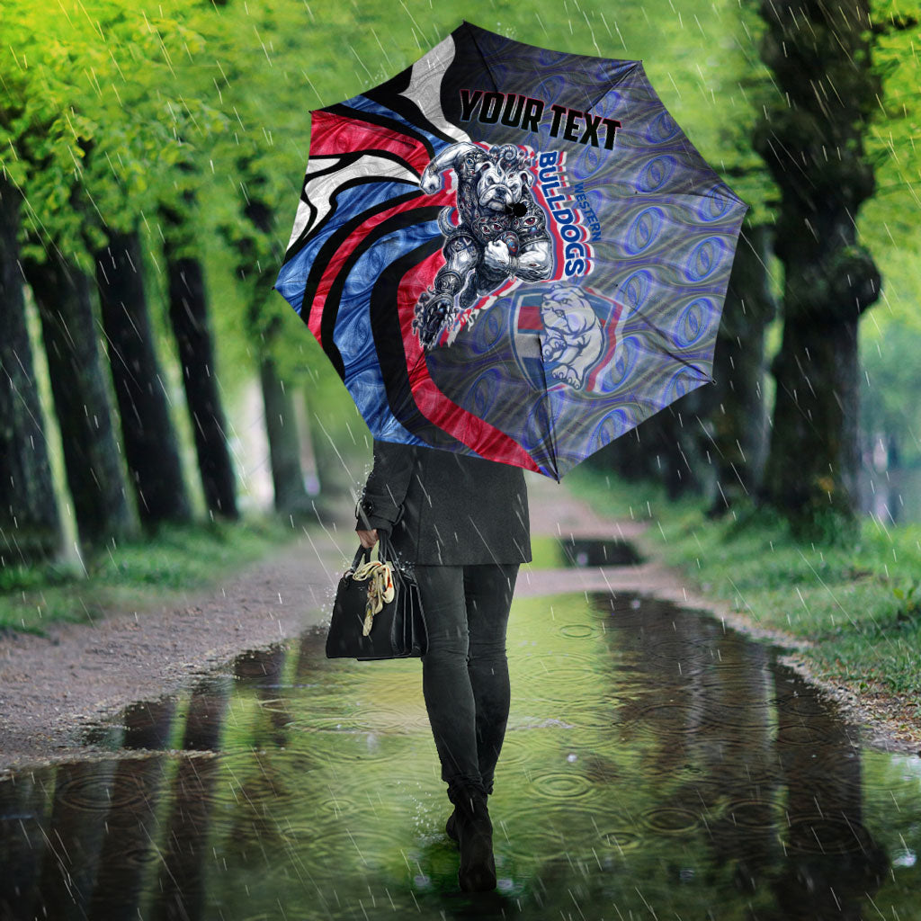 Personalised Western Bulldogs Umbrella Trippy Psychedelic Abstract Art Mascot Football Fans