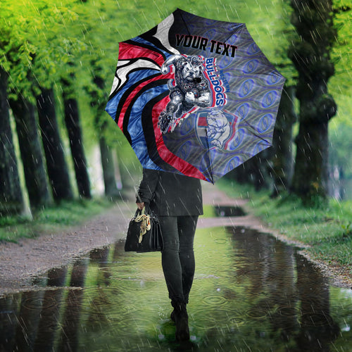 Personalised Western Bulldogs Umbrella Trippy Psychedelic Abstract Art Mascot Football Fans
