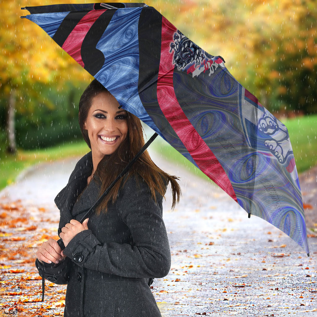 Personalised Western Bulldogs Umbrella Trippy Psychedelic Abstract Art Mascot Football Fans