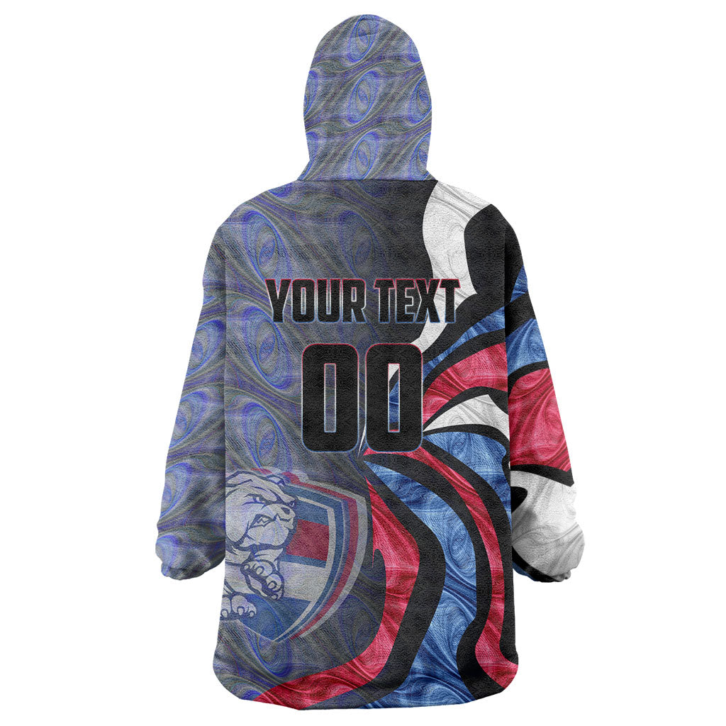 Personalised Western Bulldogs Wearable Blanket Hoodie Trippy Psychedelic Abstract Art Mascot Football Fans