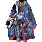 Personalised Western Bulldogs Wearable Blanket Hoodie Trippy Psychedelic Abstract Art Mascot Football Fans