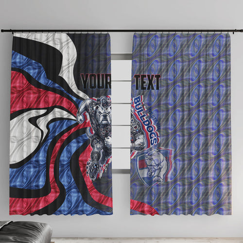 Personalised Western Bulldogs Window Curtain Trippy Psychedelic Abstract Art Mascot Football Fans