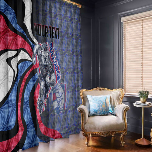 Personalised Western Bulldogs Window Curtain Trippy Psychedelic Abstract Art Mascot Football Fans