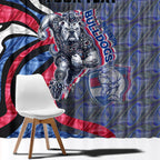Personalised Western Bulldogs Window Curtain Trippy Psychedelic Abstract Art Mascot Football Fans