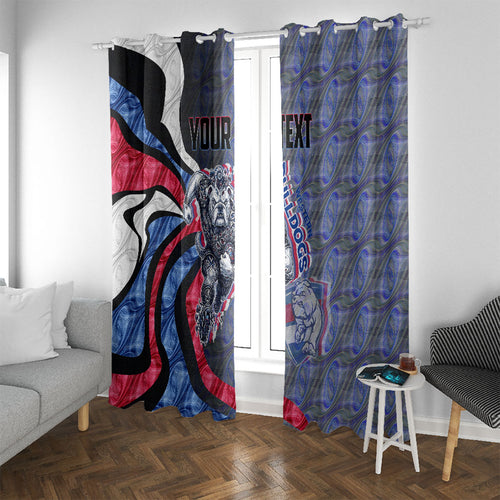 Personalised Western Bulldogs Window Curtain Trippy Psychedelic Abstract Art Mascot Football Fans