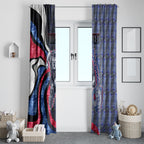 Personalised Western Bulldogs Window Curtain Trippy Psychedelic Abstract Art Mascot Football Fans