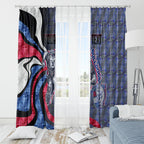 Personalised Western Bulldogs Window Curtain Trippy Psychedelic Abstract Art Mascot Football Fans