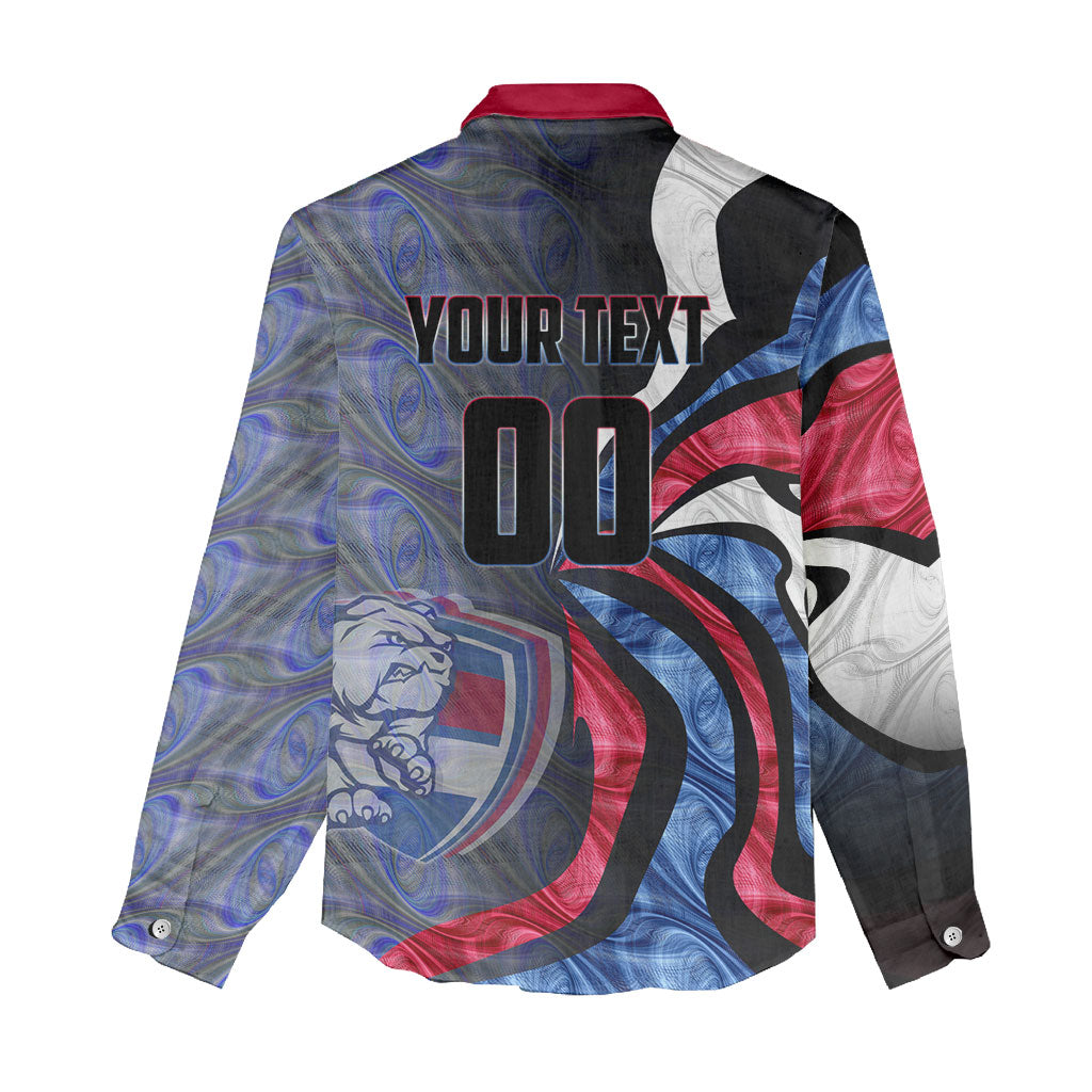 Personalised Western Bulldogs Women Casual Shirt Trippy Psychedelic Abstract Art Mascot Football Fans