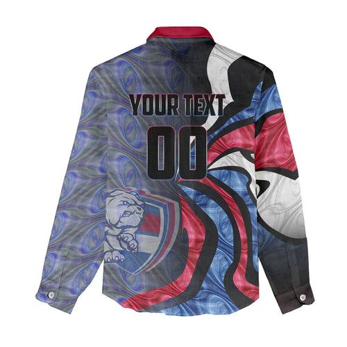 Personalised Western Bulldogs Women Casual Shirt Trippy Psychedelic Abstract Art Mascot Football Fans