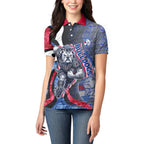 Personalised Western Bulldogs Women Polo Shirt Trippy Psychedelic Abstract Art Mascot Football Fans
