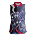 Personalised Western Bulldogs Women Sleeveless Polo Shirt Trippy Psychedelic Abstract Art Mascot Football Fans