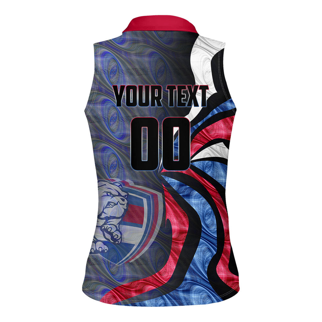 Personalised Western Bulldogs Women Sleeveless Polo Shirt Trippy Psychedelic Abstract Art Mascot Football Fans