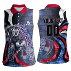 Personalised Western Bulldogs Women Sleeveless Polo Shirt Trippy Psychedelic Abstract Art Mascot Football Fans