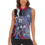 Personalised Western Bulldogs Women Sleeveless Polo Shirt Trippy Psychedelic Abstract Art Mascot Football Fans