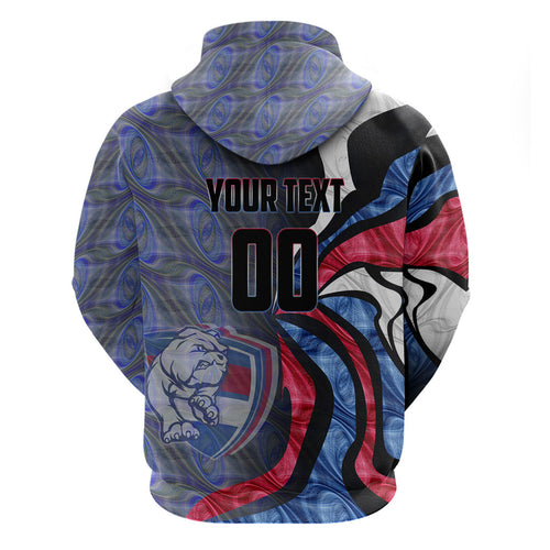 Personalised Western Bulldogs Zip Hoodie Trippy Psychedelic Abstract Art Mascot Football Fans