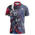 Personalised Western Bulldogs Zipper Polo Shirt Trippy Psychedelic Abstract Art Mascot Football Fans