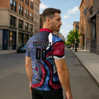 Personalised Western Bulldogs Zipper Polo Shirt Trippy Psychedelic Abstract Art Mascot Football Fans
