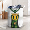 Personalised Tasmania Oztag Mascot Laundry Basket Green White Stripe Australian Flag Mascot