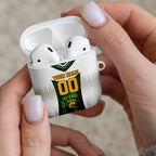 Personalised Tasmania Oztag Mascot AirPods Case Green White Stripe Australian Flag Mascot