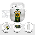 Personalised Tasmania Oztag Mascot AirPods Case Green White Stripe Australian Flag Mascot