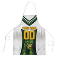 Personalised Tasmania Oztag Mascot Apron Green White Stripe Australian Flag Mascot
