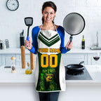 Personalised Tasmania Oztag Mascot Apron Green White Stripe Australian Flag Mascot