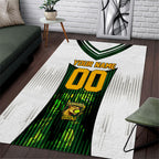 Personalised Tasmania Oztag Mascot Area Rug Green White Stripe Australian Flag Mascot