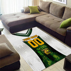 Personalised Tasmania Oztag Mascot Area Rug Green White Stripe Australian Flag Mascot