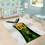 Personalised Tasmania Oztag Mascot Area Rug Green White Stripe Australian Flag Mascot
