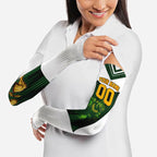 Personalised Tasmania Oztag Mascot Arm Sleeves Green White Stripe Australian Flag Mascot