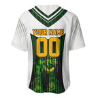 Personalised Tasmania Oztag Mascot Baseball Jersey Green White Stripe Australian Flag Mascot